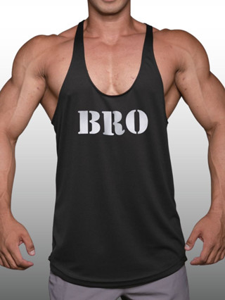 BRO เสื้อกล้ามเพาะกายทรงคลาสสิค Bodybuilding Dry Fit Gym Tank Top