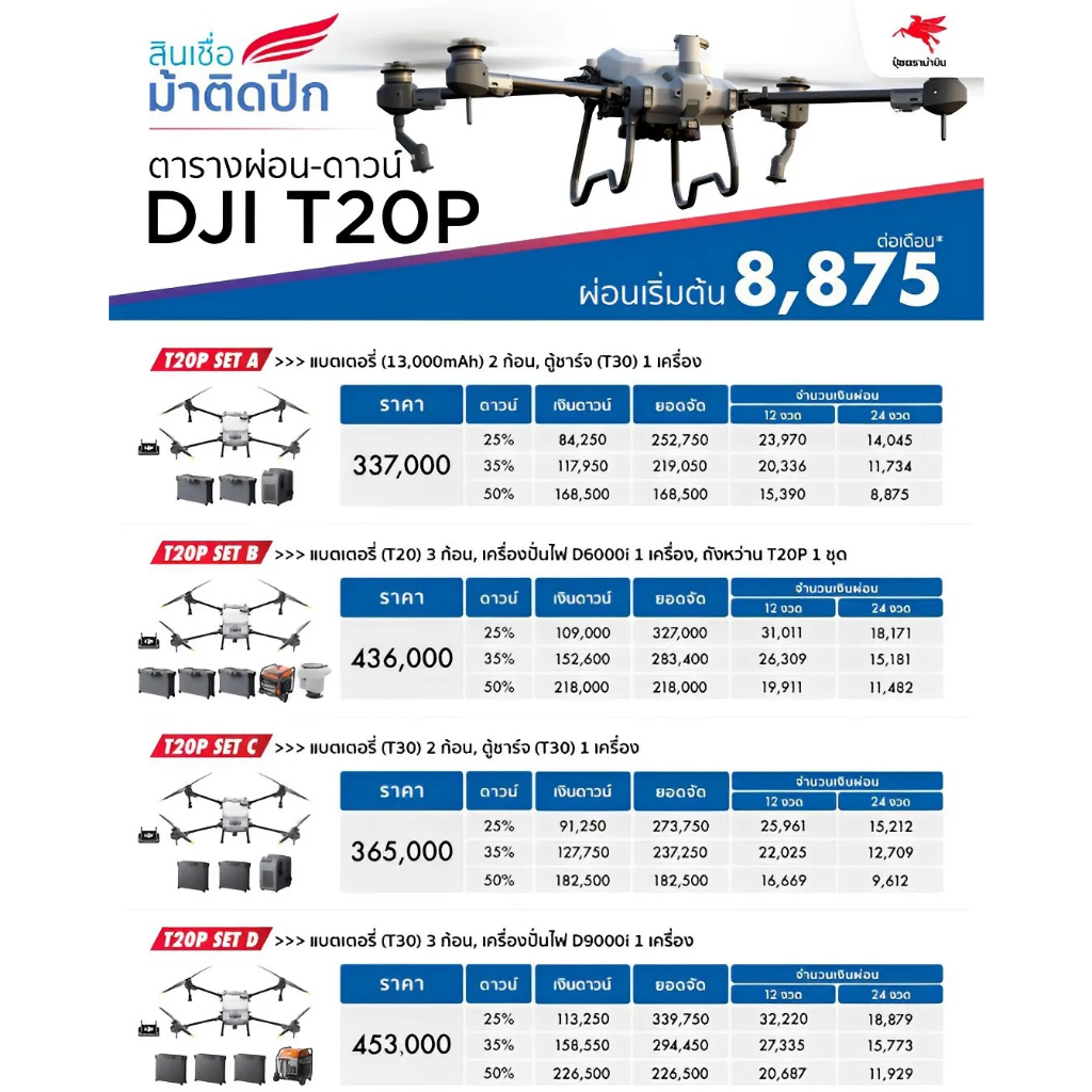 ดาวน์35-โดรนเกษตร-t20p-dji-โดรน-โดรนพ่นยา-ติดต่อสอบถามก่อนสั่งซื้อ-มีหลายตัวเลือก-ราคาที่แสดงเป็นราคาเงินดาวน์