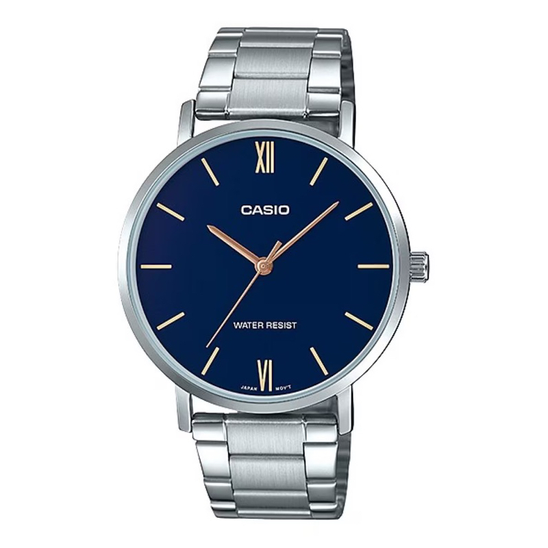 Casio นาฬิกาข้อมือผู้ชาย สายสแตนเลส MTP-VT01, MTP-VT01D, MTP-VT01D-2B ...