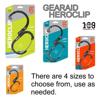 คาราบิเนอร์พร้อมตัวตะขอแขวน Gear Aid ของแท้ รุ่น HEROCLIP ใช้งานสะดวก กะทัดรัด น้ำหนักเบา มีให้เลือกใช้งาน 4 ขนาด