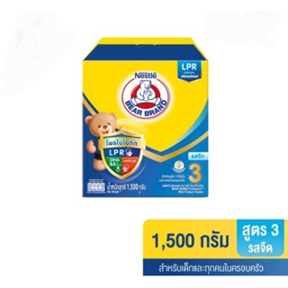 BEAR BRAND นมผง ตราหมี โพรเท็กซ์ชั่น สูตร3 รสจืด ขนาด1,500 กรัม 1 กล่อง