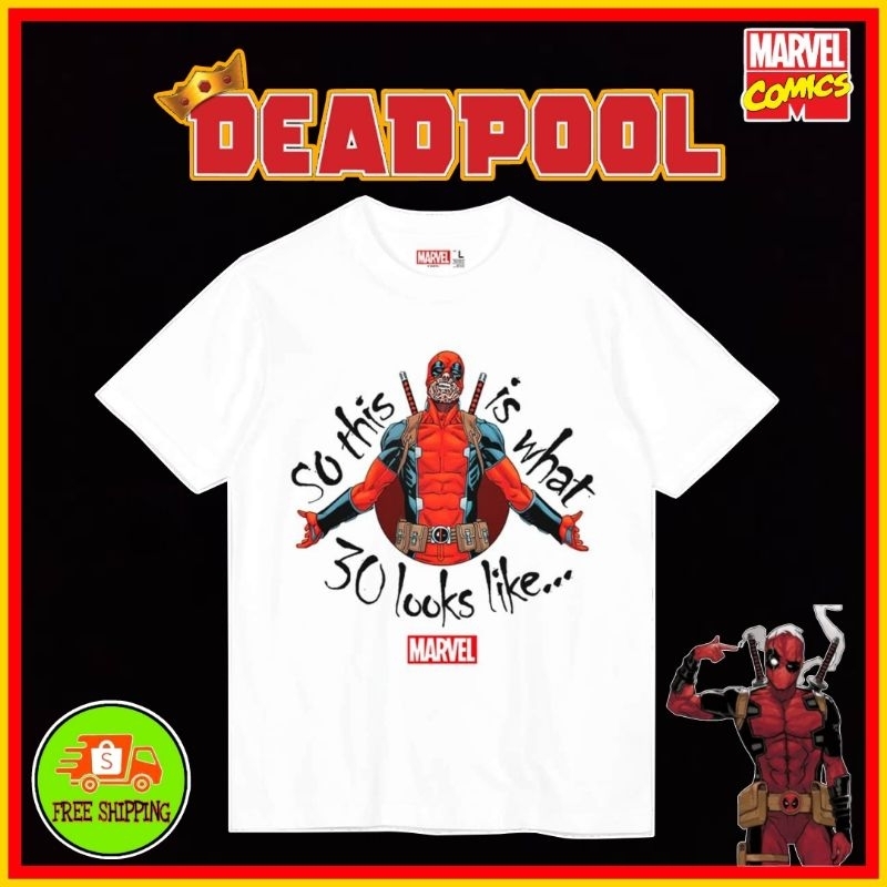 เสื้อmarvel-ลาย-deadpool-สีขาว-mvx-405