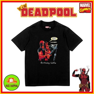 เสื้อMarvel ลาย DeadPool สีดำ (MVX-407)