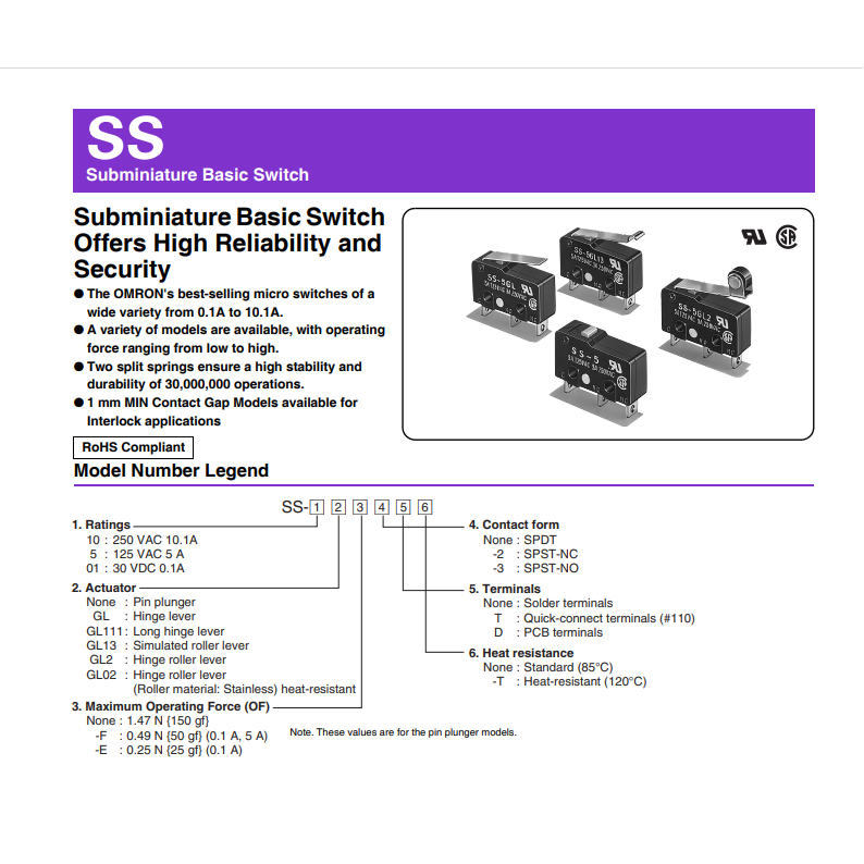 สวิทช์-omron-ไมโครสวิทช์-มินิสวิทช์-subminiature-micro-switch-3-ขา-spdt-ของแท้-ss-5-series-omron-1-ตัว