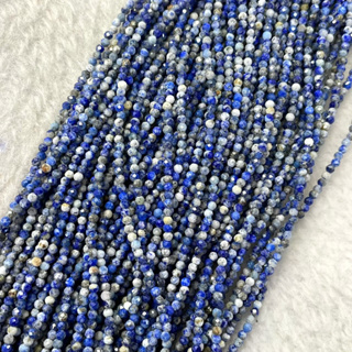 ลาพิส ลาซูลี Lapis Lazuli 2 mm เจียเหลี่ยม เส้นยาว