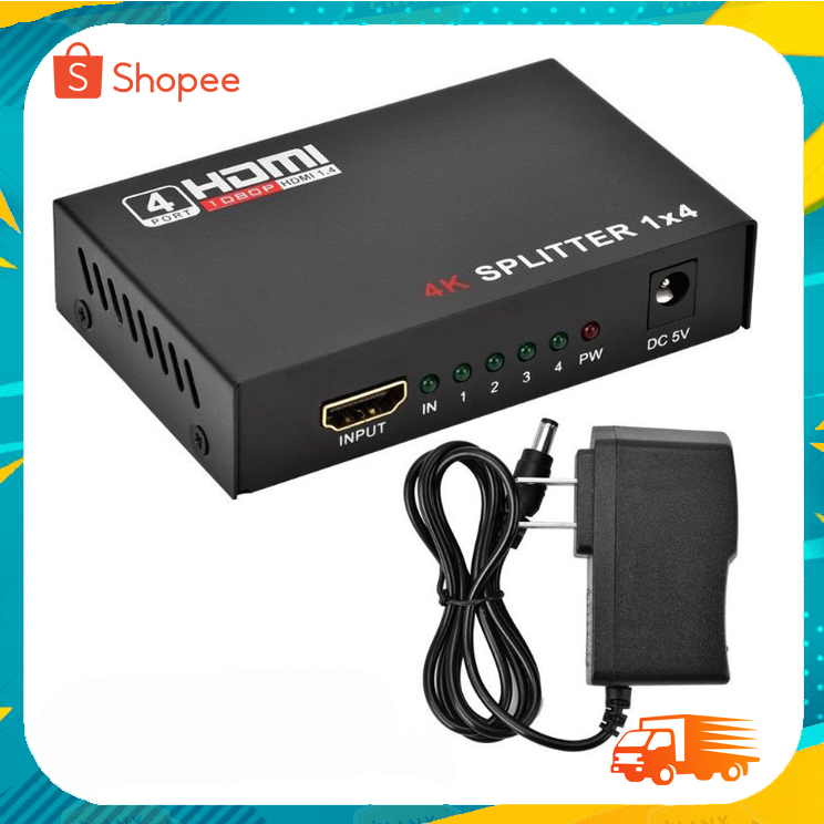 HDMI Splitter 4K ตัวแยกสัญญาณละเอียดสูง เข้า 1 ออก 4 Full HD 3D Video ...