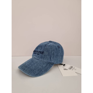 หมวก MARITHE DENIM WASHING LOGO BALL CAP blue ผ้ายีนส์