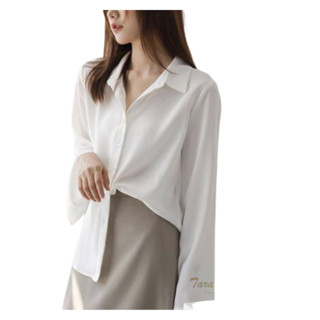 IT066 TARA Shirt เสื้อเชิ้ต คอปก กระดุมหน้า ปลายแขนกระดิ่ง เนื้อผ้าไหมอิตาลีอย่างดี ผ้าไม่หนามาก ผ้าใส่สบาย ไม่ร้อน