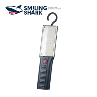 Smiling Shark ไฟ LED ทำงานแบบพกพา ซูเปอร์สว่างซังน้ำท่วมไฟ พร้อมแม่เหล็ก USB ชาร์จไฟรถอเนกประสงค์ซ่อมไฟทำงานพร้อมตะขอแม่