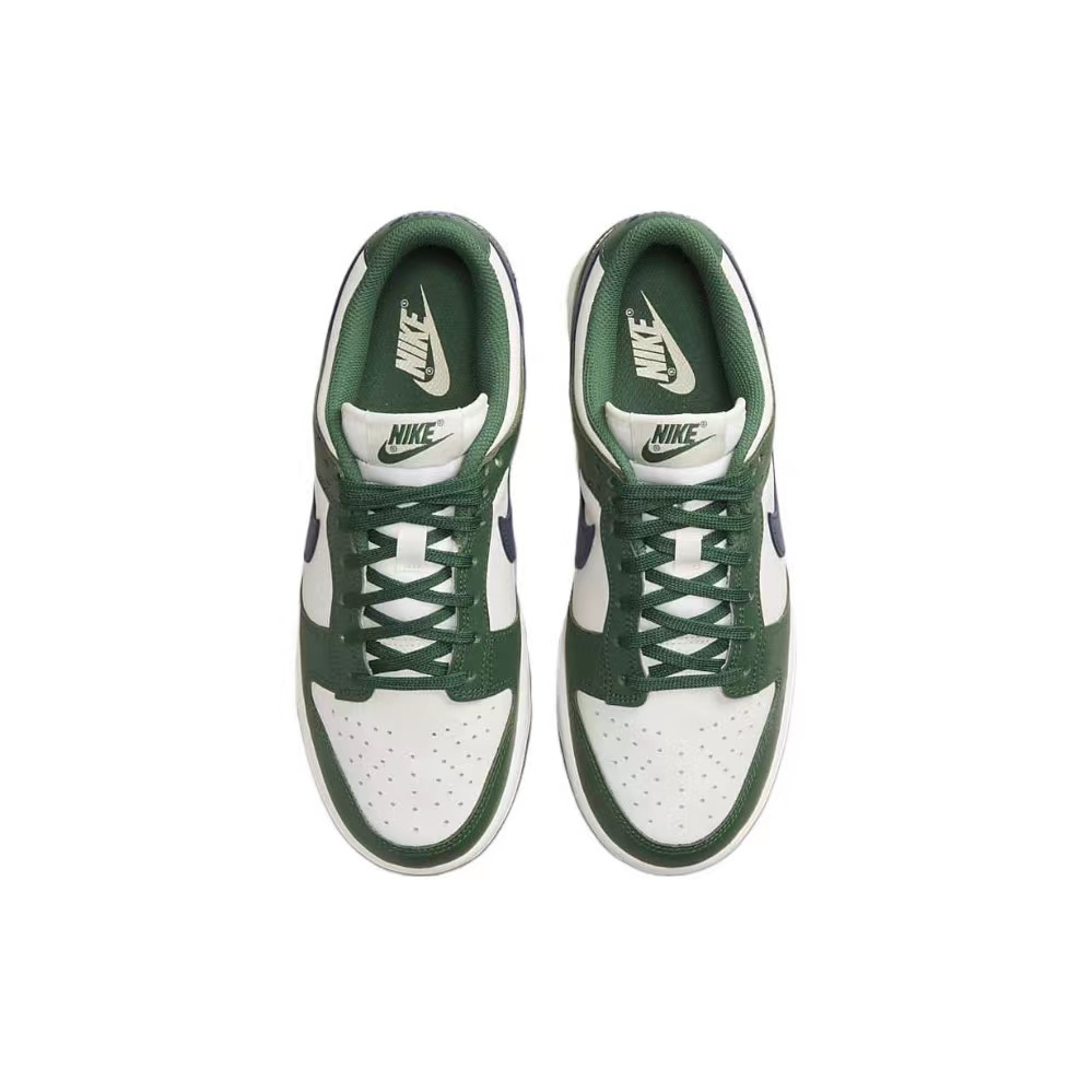 nike-dunk-low-gorge-green-รองเท้าผ้าใบทรงเตี้ยกันลื่นดูดซับแรงกระแทกสวมใส่สีขาวและสีเขียว