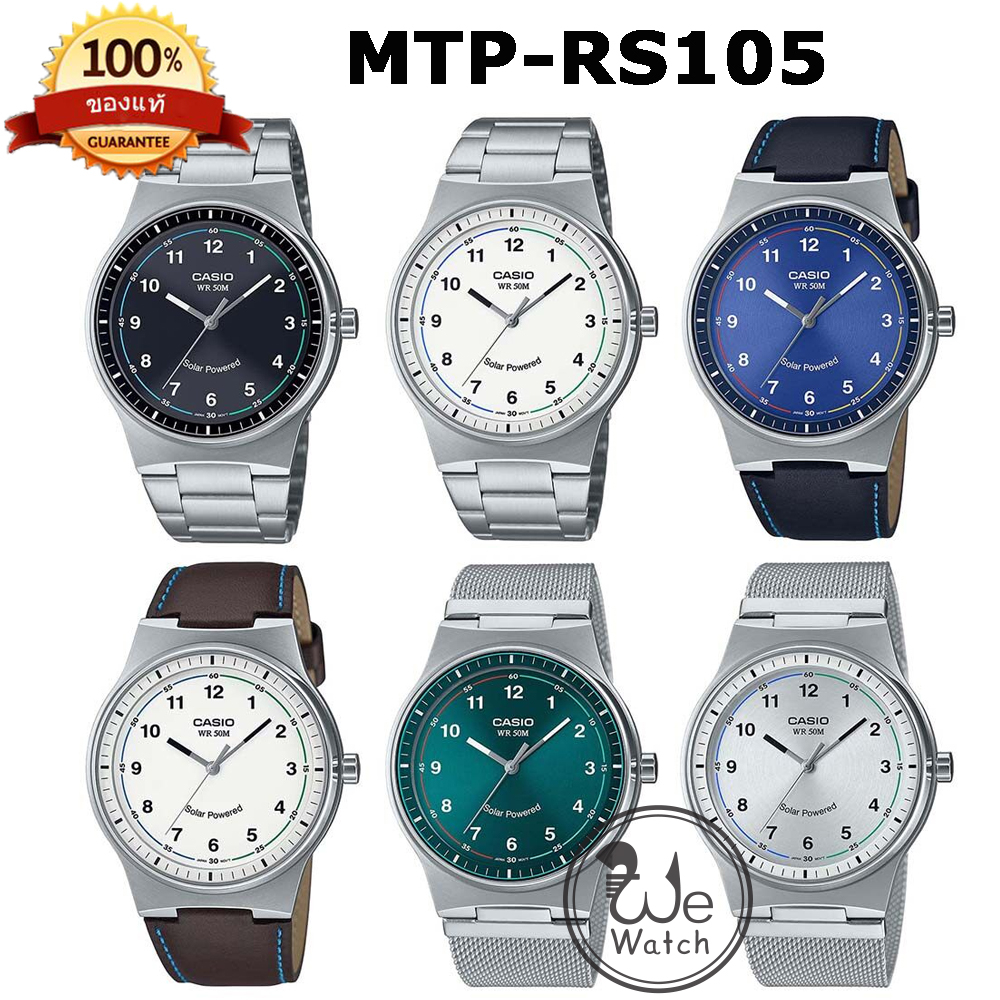 CASIO ของแท้ 100% รุ่น MTP-RS105 นาฬิกาข้อมือผู้ชาย พลังงานแสงอาทิตย์ ...