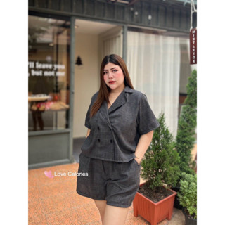 🎈Plussize ชุดเซ็ตคนอ้วน🎈 🌷เสื้ออก 40-48” ความยาว 22” 🌷กางเกงเอว 34-46” สพ.56”  ยาว 17”