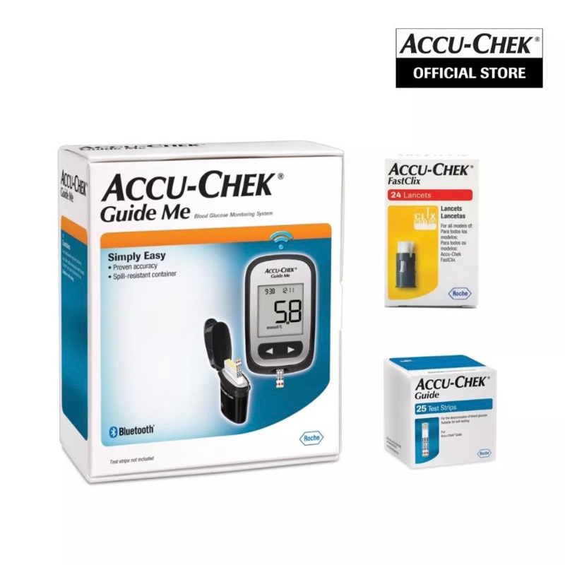 Accu Chek Guide Me + 25s trips + 1 box of Fastclix drum(24