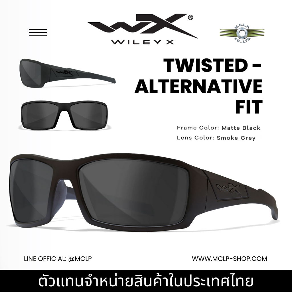 Wiley-X TWISTED ALTERNATIVE FIT GREY LENS/MATTE BLACK FRAME | Shopee ...