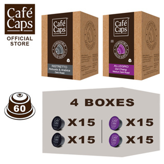 Cafecaps DG 60 RI - DC - Coffee  Nescafe Dolce Gusto MIX 60  Ristretto (2 กล่องX 15 แคปซูล) &amp; Doi Chang (2 กล่อง X 15แคป