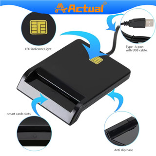 เครื่องอ่านการ์ดอัจฉริยะ USB DNIE ATM CAC IC ID SIM Card Reader สําหรับ Windows Linux