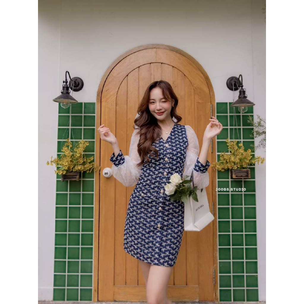 ส่งต่อ-size-xs-joobs-studio-jbs909-happy-me-dress-color-navy