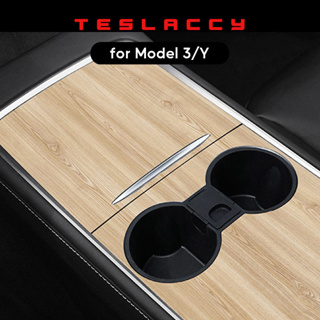 สติกเกอร์คอนโซลกลางเทสลา ป้องกันรอย ลายไม้ คาร์บอนไฟเบอร์ และ ดำด้าน เพิ่มความสวยงาม ตรงรุ่นสำหรับ Tesla Model3 Model Y