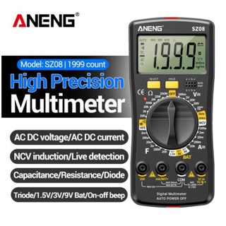 SZ08 เครื่องมัลติมิเตอร์ดิจิทัล แบบบางพิเศษ AC DC 220V