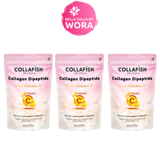 [3 ซอง] COLLAFISH Collagen Dipeptide Plus Vitamin C คอลลาฟิช คอลลาเจน ไดเปปไทด์พลัส วิตามินซี [120 g.]