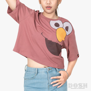 DOSH WOMENS T-SHIRTS SESAME STREET เสื้อยืดครอปสั้น แขนสั้น DSEWT1009-RE