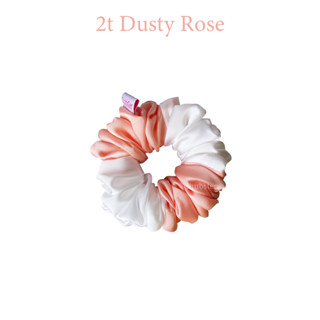 2t dusty rose ยางรัดผมผ้าซาติน บางลื่น Satin Scrunchie ยางมัดผม ยางรัดผมโดนัท