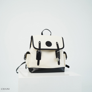 CHANI : Kr91125 l Backpack กระเป๋าเป้ หนัง Pu leather ผสม Canvas