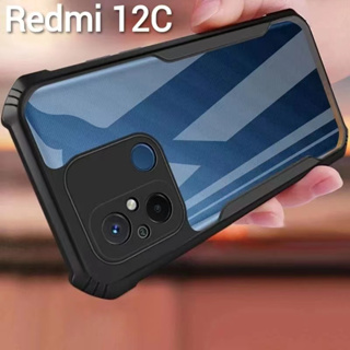 HHL เคสใสขอบสี ใช้สำหรับ Xiaomi Redmi 12 12C Redmi A1plus A2plus เคสกันกระแทก หลังใส  เคสเรียบหรู