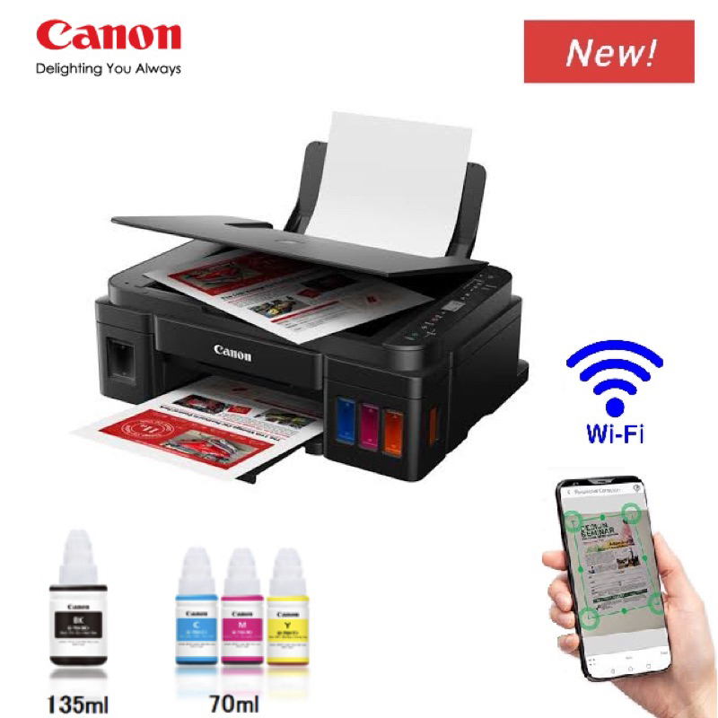 เครื่องพิมพ์ไร้สายwifi-พิมพ์-สแกน-ถ่ายเอกสาร-canon-pixma-แบบแทงค์หมึกเติม-รับประกันศูนย์ไทย