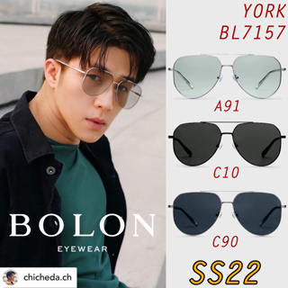 SS22 BOLON แว่นกันแดด รุ่น YORK BL7157 A91 C10 C90 [Alloy]