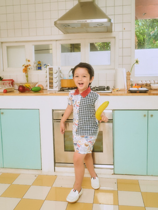 BABA BAKES 06 (Mix Print Shirt set) ชุดเซ็ต เสื้อ กางเกง เสื้อผ้าแฟชั่นสำหรับเด็ก Premium Silk Satin