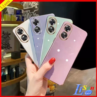 เคส ขอบตรง สำหรับ Oppo A38 A98 A78 A58 A17 A17K A57 A77 A77S A57 4G Reno8T A5 A9 2020 Reno7Z A53 แบบนิ่ม TPU กันกระแทก