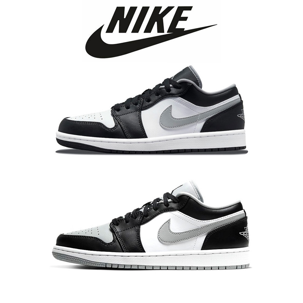 nike-jordan-air-jordan-1-low-shadow-รองเท้าบาสเกตบอลวินเทจต่ำสีดำและสีขาว