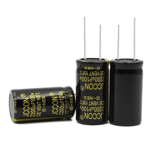 2200uF100v 22*40 100v2200uF 100v JCCON black gold 2200uf audio amplifier inverter foot pressure capacitor