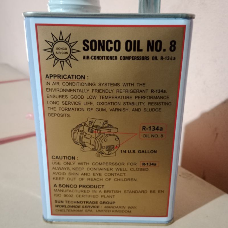 น้ำมันคอม-sonco-r134a-oil-no-8-oil8-oil-8-น้ำมันคอมแอร์-รถยนต์-เบอร์8-แบ่งขาย