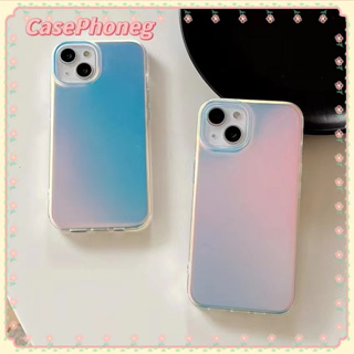 🍑CasePhoneg🍑สีสัน ไล่ระดับ เรียบง่าย เลเซอร์ เจ๋ง iPhone 11 14 pro max ป้องกันการหล่น ขอบเต็ม case for iPhone 12 13