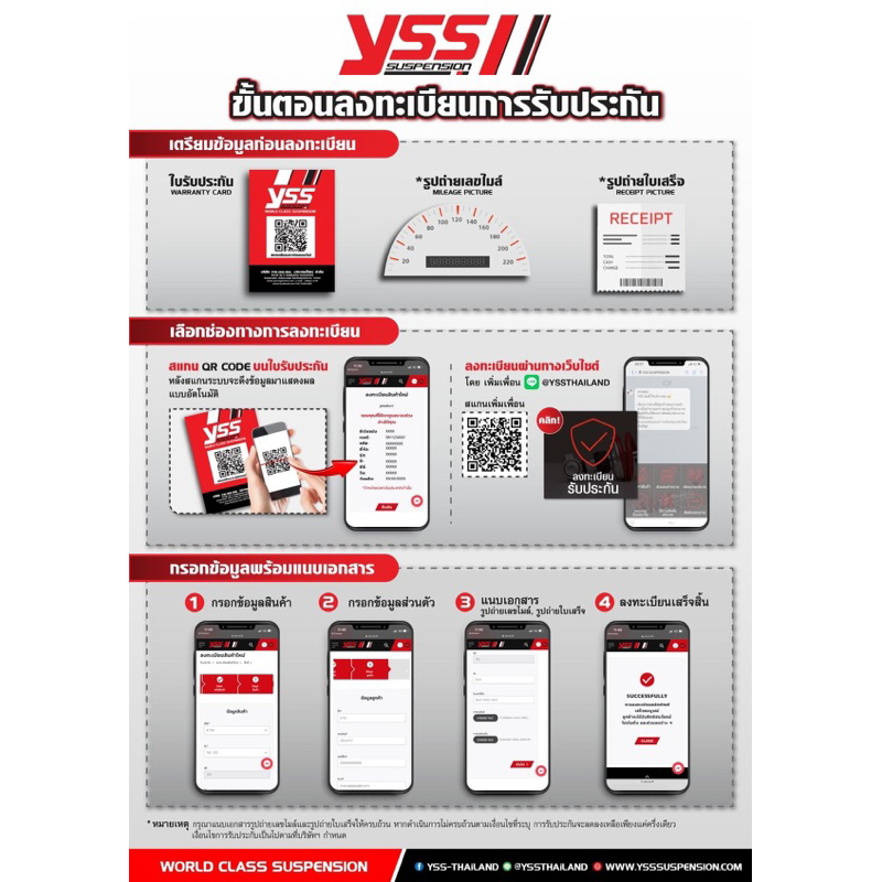 yssแท้fork-sport-kit-สำหรับโช๊คหน้า-click125i-ปี2017-click150i-ปี2017-เเบบสปริงโหลด1นิ้ว