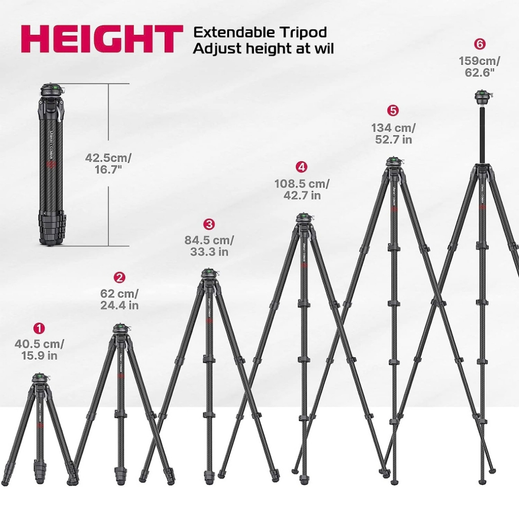 ulanzi-coman-zero-y-profesional-carbon-travel-tripod-ขาตั้งกล้องเดินทาง-น้ำหนักเบา-คุณภาพสูง