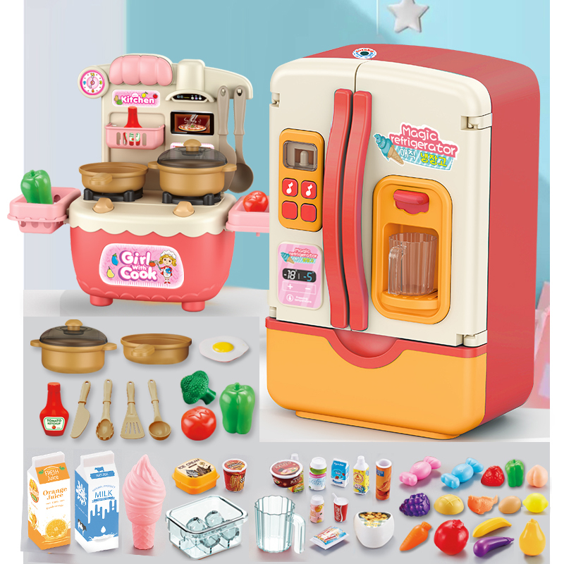 ccshop-ของเล่นเด็ก-ของเล่นตู้เย็นในครัว-ของเล่นตู้เย็นสองประตู-ตู้เย็นจำลองบ้าน-ของเล่นเสริมพัฒนาการ-มีสเปรย์