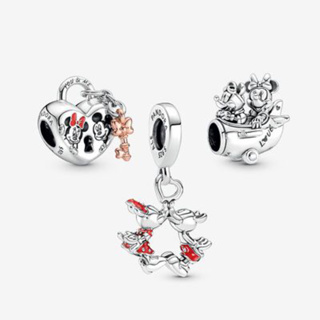 (3ชิ้น) Disney Mickey Mouse and Minnie Mouse Charm Set