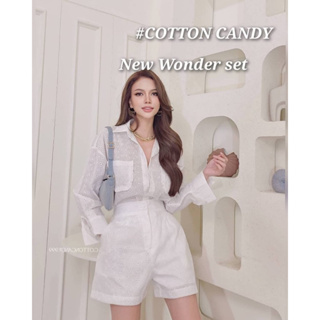 #COTTON CANDY 🍭set แขนยาวลูกไม้ฉลุ ขาสั้น New Wonder set