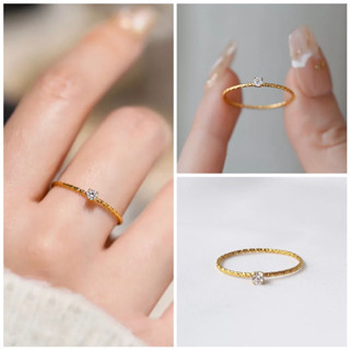 lovely ring stanless steel |แหวนเพชรเม็ดเล็กสแตนเลสไม่ลอกไม่ดำ ส่งจากไทย🚩