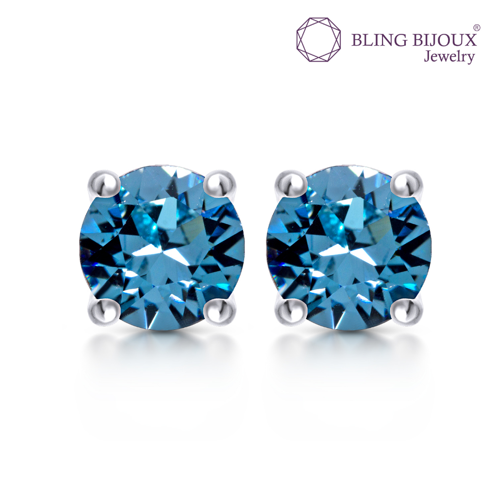 bling-bijoux-ต่างหู-กลม-คริสตัล-aquamarine-blue-fire-swarovski-เงินแท้