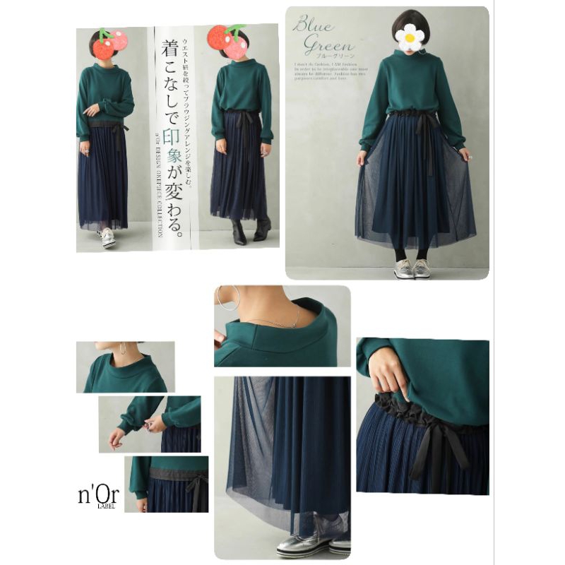 s83-n0r-label-ชุดด็อกกิ้งผ้าทูเล่จับจีบ-สเวตเตอร์-oversize-size-2