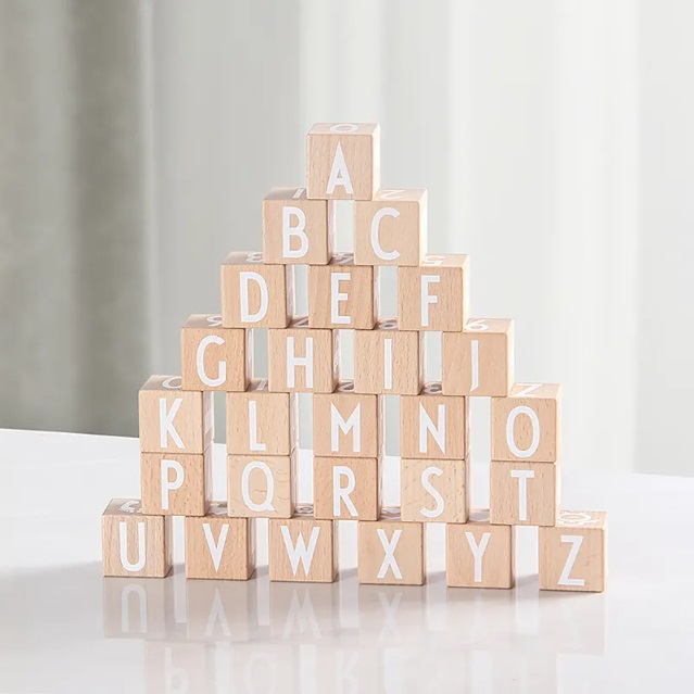 พร้อมส่ง บล็อกไม้ ABC Alphabet Block Set บล็อกไม้ ABC Montessori บล็อก ...