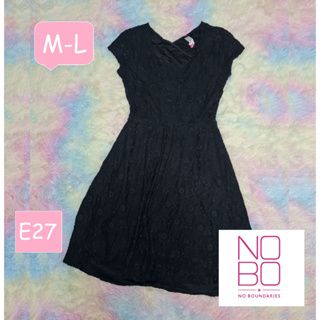 Used🔴Size M-L🔴No Boundaries🔴Dress ลูกไม้สีดำ เอวยืด