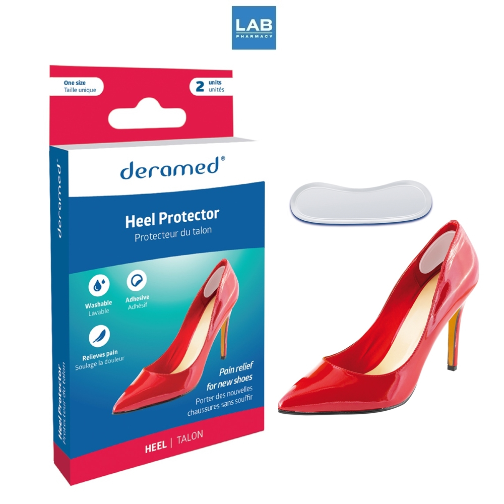 Deramed Footcare Heel Protector 2pcs/box - แผ่นเจลป้องกันรองเท้ากัด ลด ...