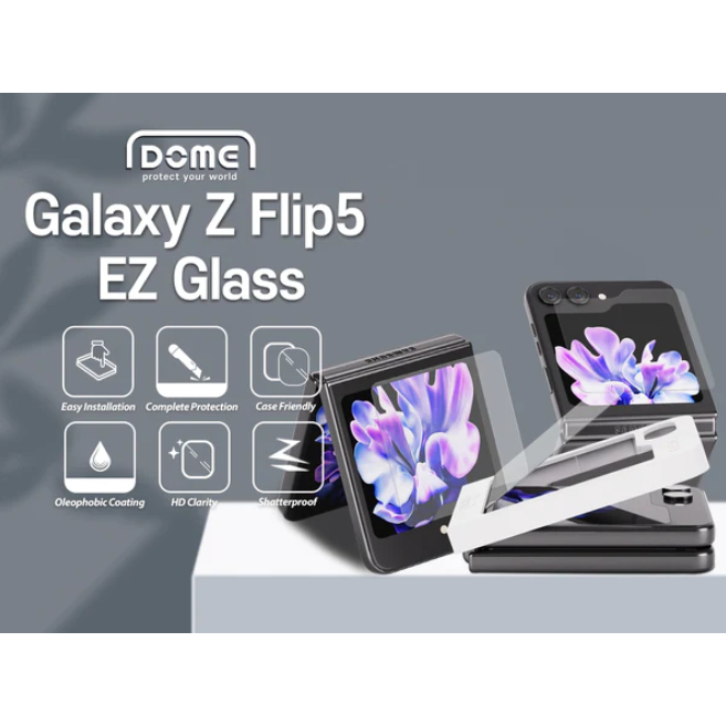 whitestone-ez-tempered-glass-front-for-galaxy-z-flip-5-flip-4-flip-3-mirrored-type-มี-2-ชิ้นในกล่องเดียว-ทนทาน