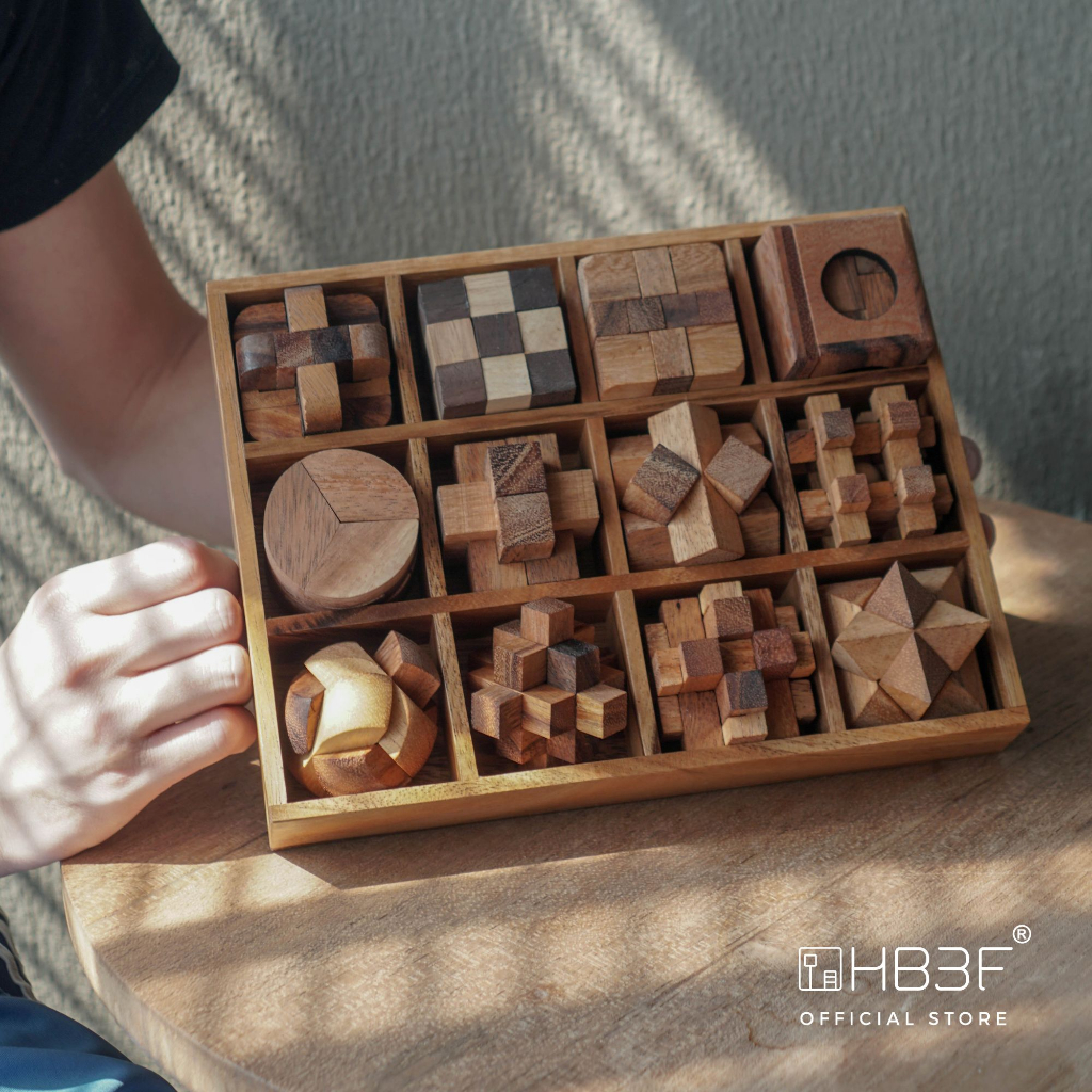 HB3F เกมส์ไม้ปริศนาแบบชุด The Wooden Puzzles in Box 12 เกมส์ในกล่อง