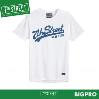 7th Street เสื้อยืด แนวสตรีท รุ่น Original (ขาว_ฟ้า) RSV001 ของแท้